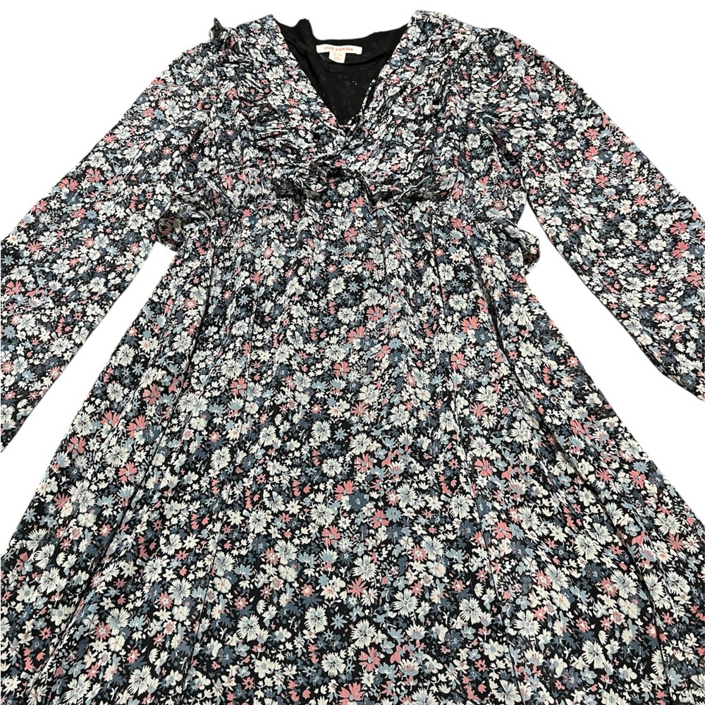 Joe Fresh Women’s Floral Long Sleeve  Midi Dress